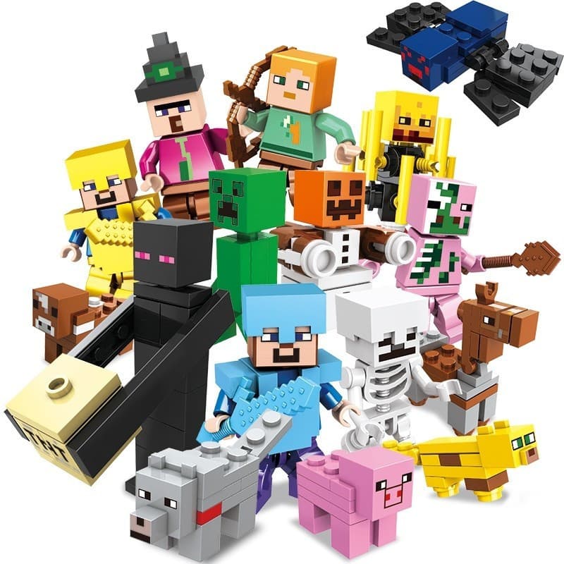 Um Conjunto Completo de 16 Modelos de Personagens Realistas para Blocos de Construção Educacionais Infantis