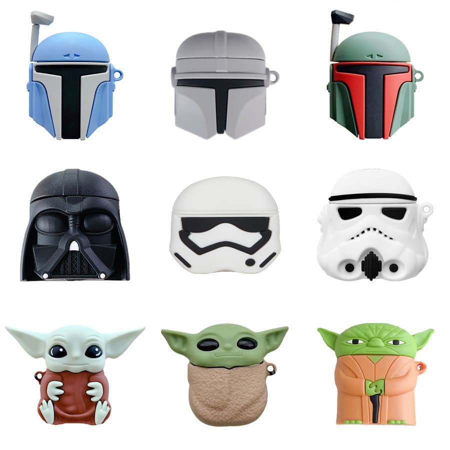 Capa Protetora Jedi Star Adequada para Apple AirPods Pro 1ª e 2ª Geração, Capa Protetora Adequada para AirPods 4 3 2