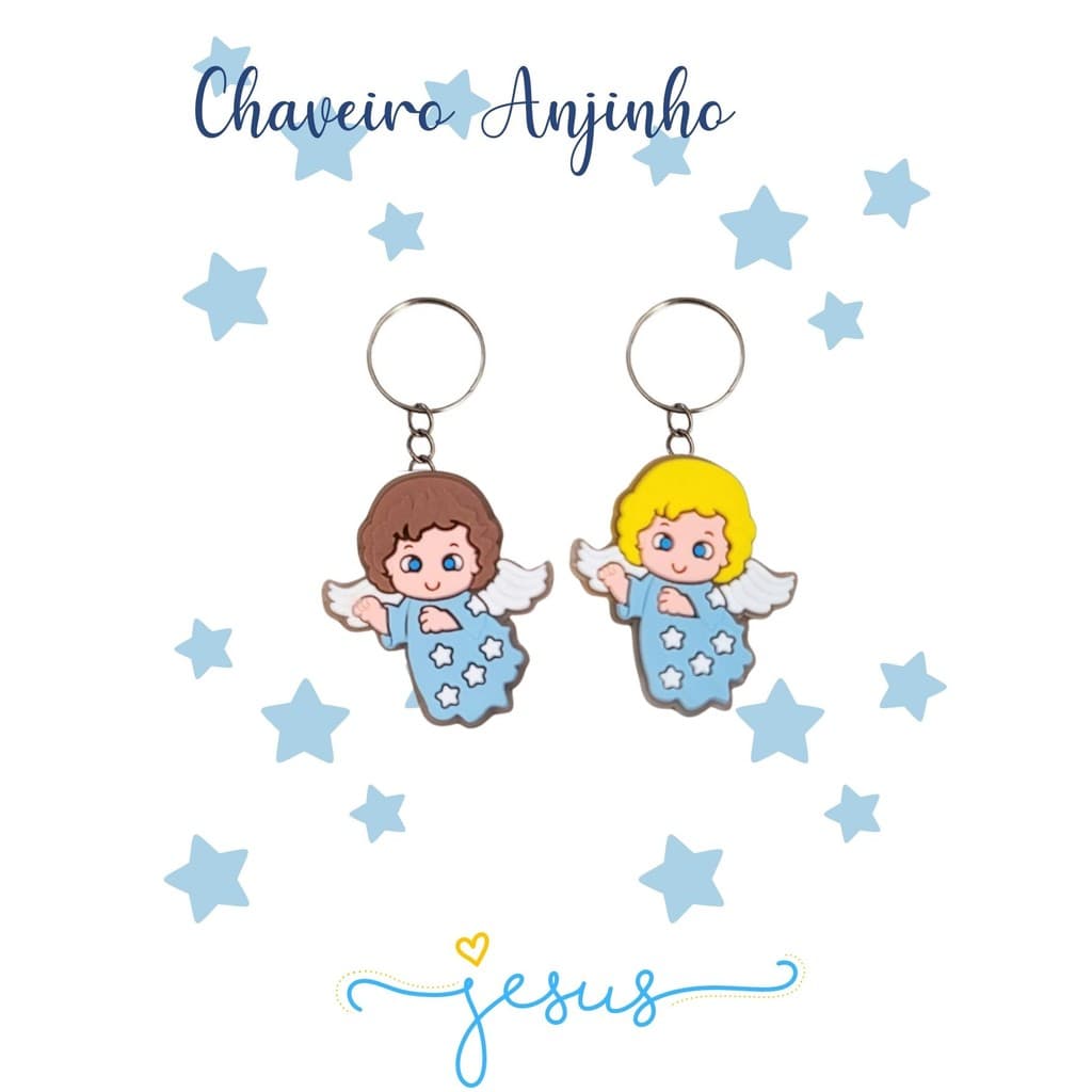 Chaveiros para Lembrancinha Batizado Comunhão Anjo Anjinho Jesus 20 ou 30 peças lembrancinhas aniversário
