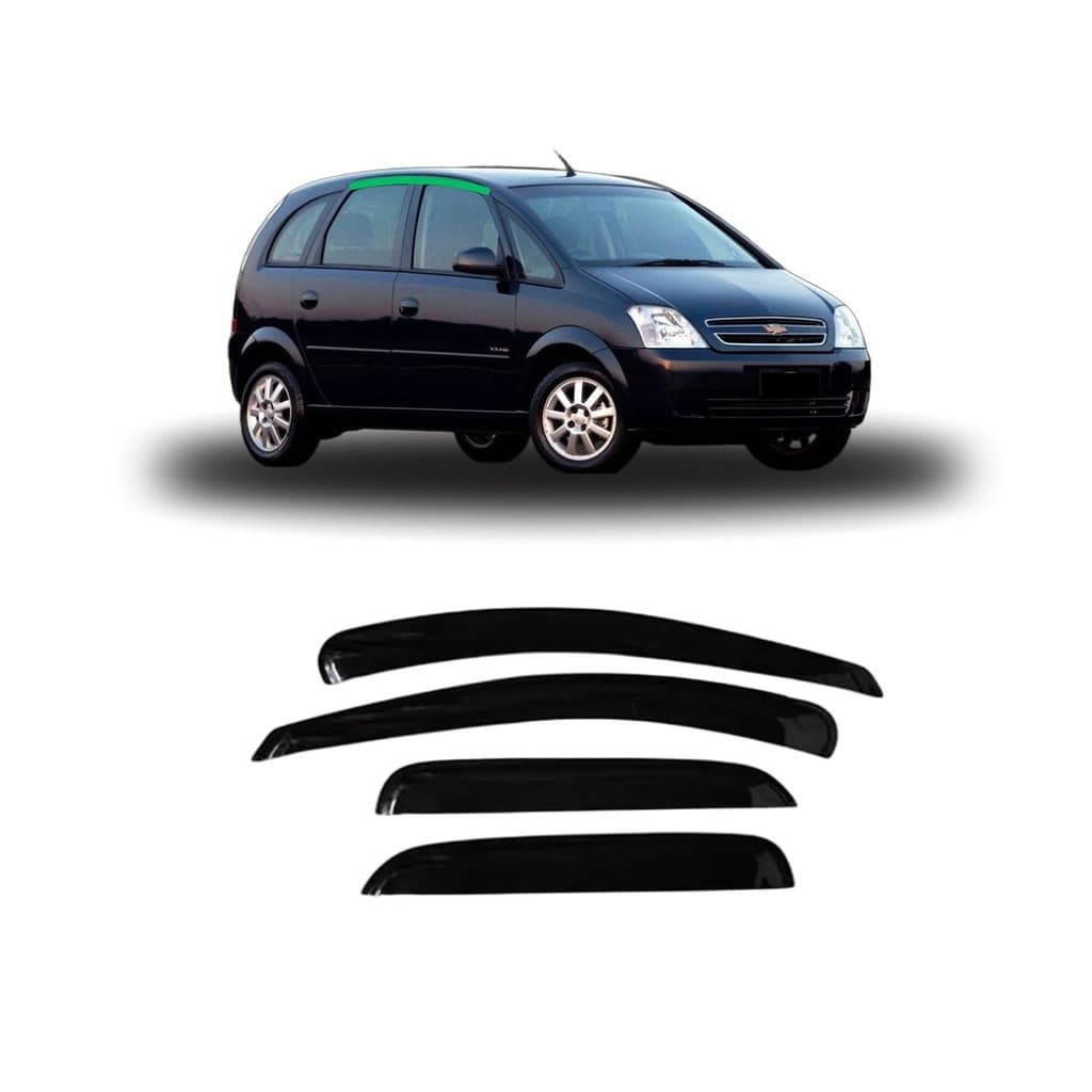 Jogo Calha de Chuva (Defletor) Meriva 03 04 05 06 07 08 09 10 11 12 4p