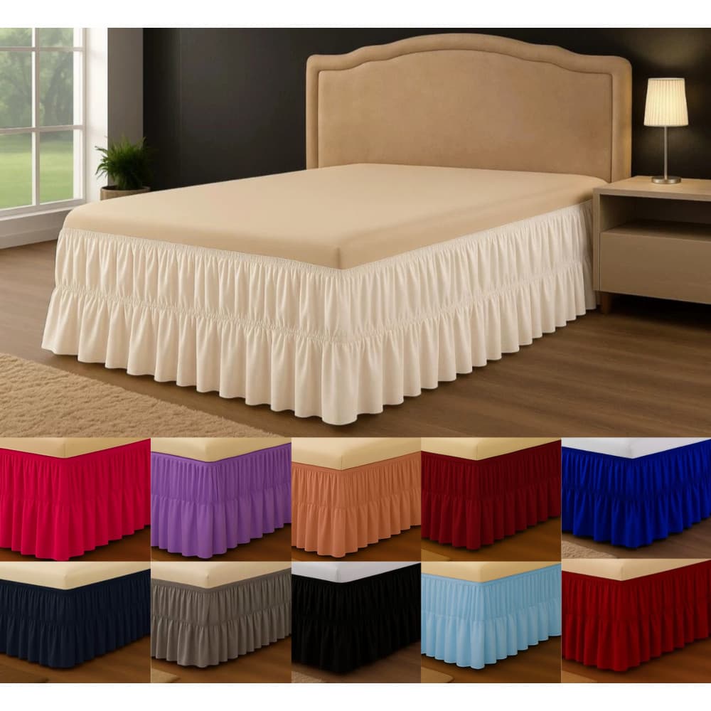 Saia para Cama Box 2 elásticos Ajustável, Varias Cores, em Microfibra 200 fios