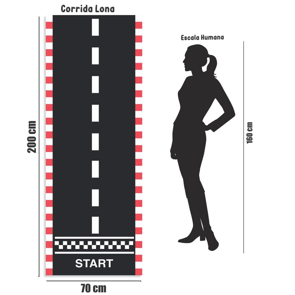 Tapete de Lona Corrida 200x70 cm – Pedagógico Lúdico Brincadeiras Coordenação Motora Infantil