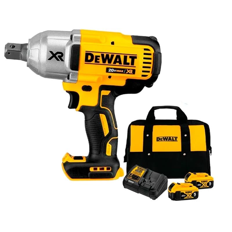 Kit Chave De Impacto 34" 20V Dewalt DCF897B-B3  2 Baterias 5Ah DCB205-B3  Carregador DCB115 Bivolt  Bolsa