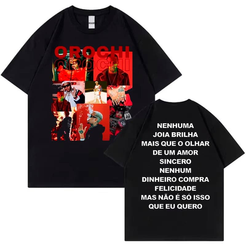 Camiseta Masculino&Feminino Cantor Trap Orochi Blusa Algodão Streetwear Plus Size