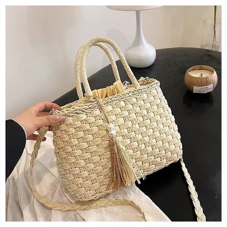 Bolsa de palha de grande capacidade, nova moda verã , bolsa transversal versátil, bolsa feminina, bolsa de mão