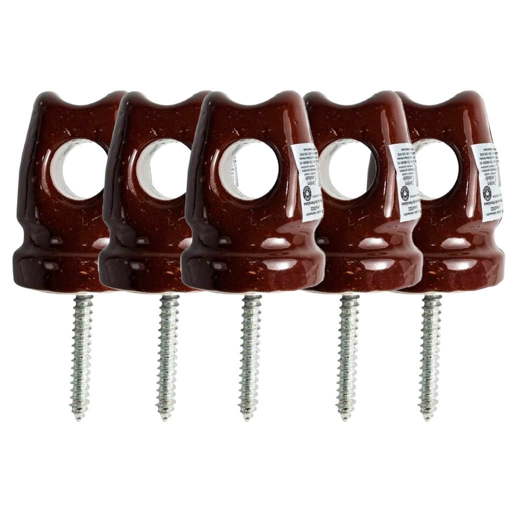 Isoladores de Porcelana T Pimentão 54×72mm Foxlux para Instalações Elétricas Aéreas Kit 5 Unidades