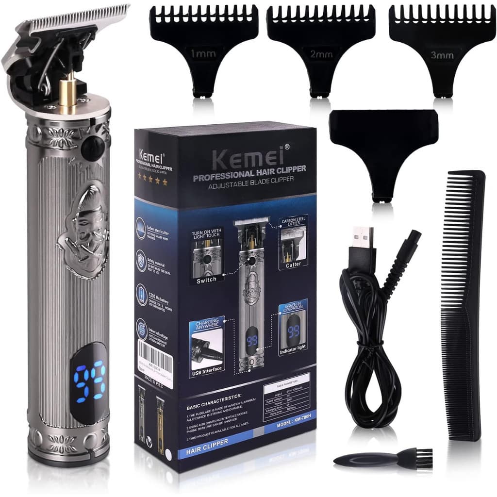Máquina de Acabamento Aparador De Pêlo Sem Fio Profissional Kemei km 700H