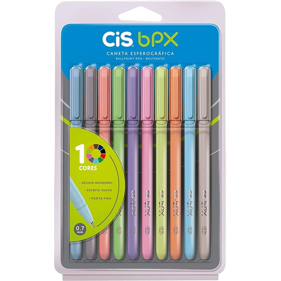 Kit Caneta Esferográfica BPX 0.7mm c/10und Cis