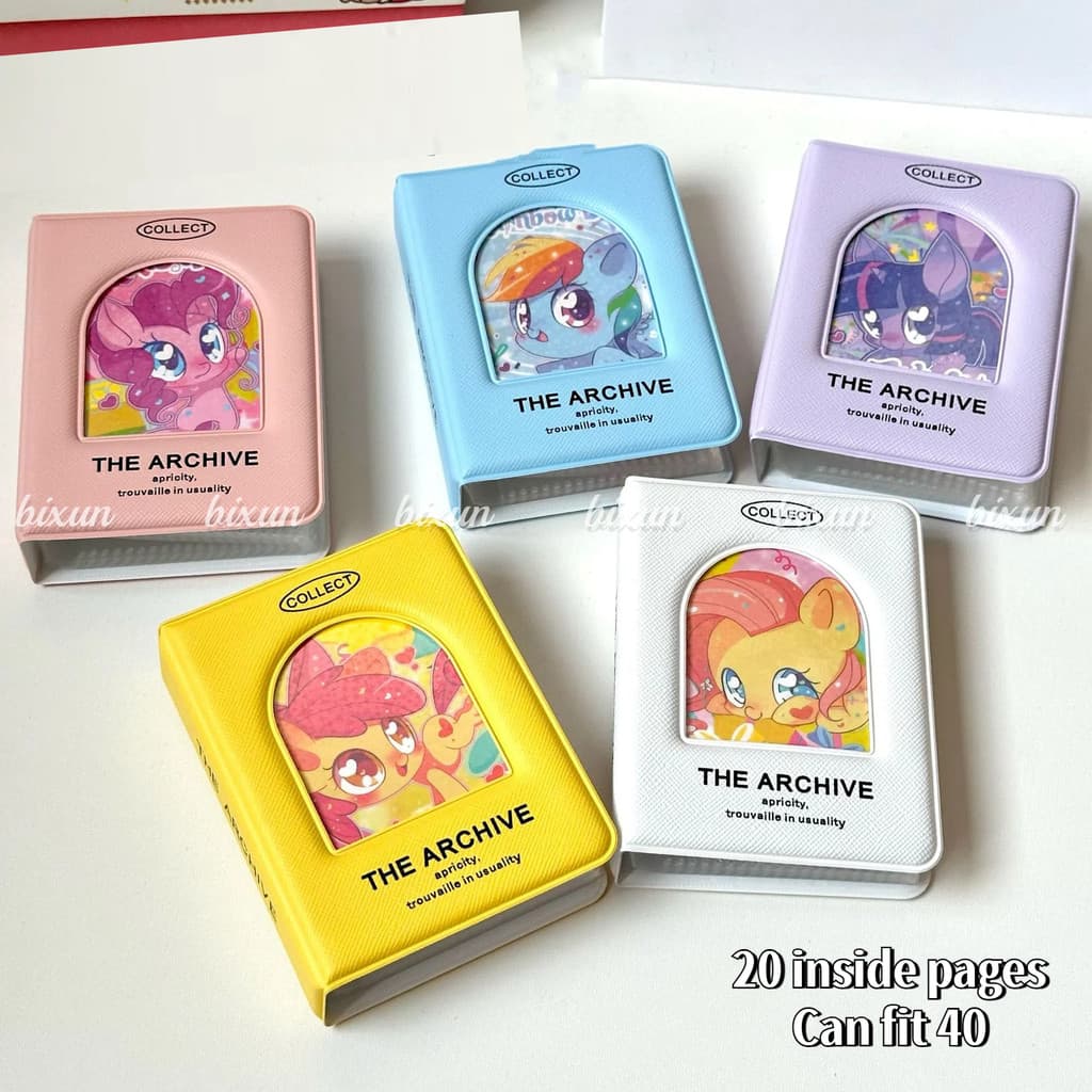 Macaron Doce Cor Oco Álbum De Fotos 40 Slots Bonito Pônei Polly 3 Polegada Ídolo Polaroid Cartão Coleção Livro Caso