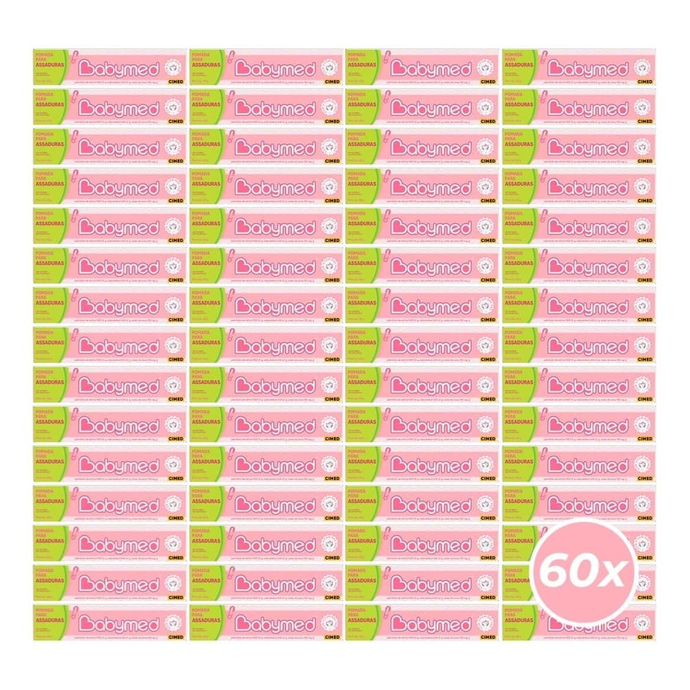 Kit 60 Pomadas Para Prevenção De Assaduras Babymed Rosa 45g