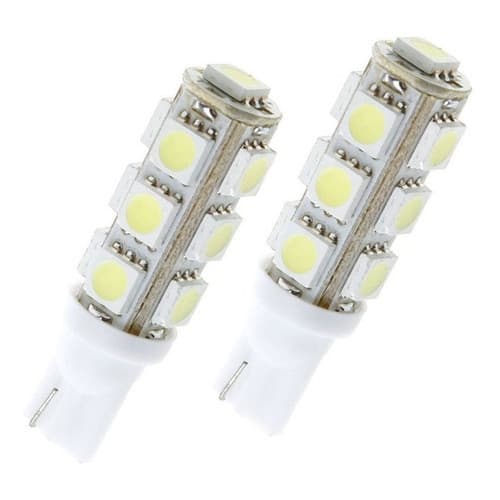 Par Lâmpadas 8000k Pingo 13 Leds Pingo Teto Placa Carro