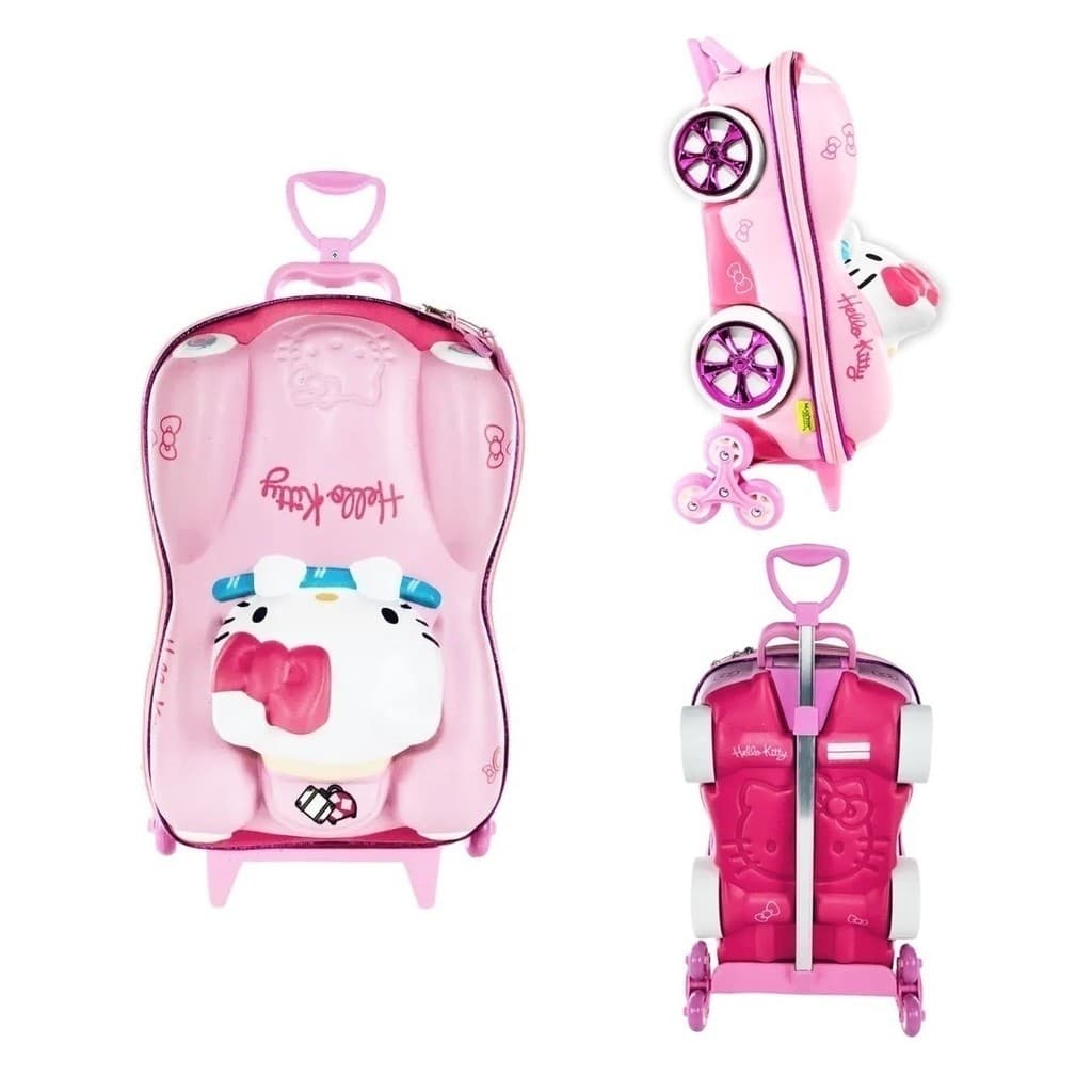 Mala Infantil C/ Rodinha Tripla Hello Kitty Carro MAXTOY