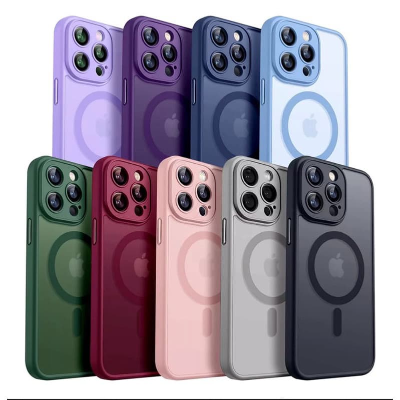 Capa Magnética Luxuosa Fosca Translúcida À Prova De Choque Para iPhone 16 15 14 13 12 11 Pro Max