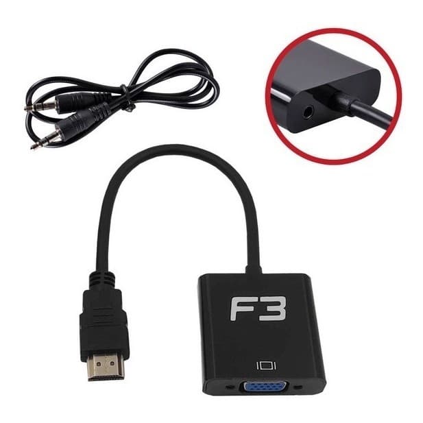 Cabo Adaptador Hdmi Para Vga Tv Pc Xbox 360 Notebook Monitor