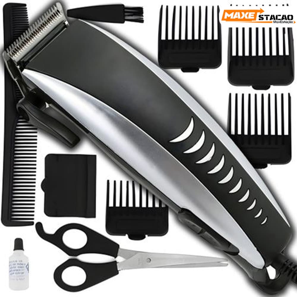 Conjunto de barbear profissional para corte de cabelo, 9 peças, elétrico, adequado para 110V