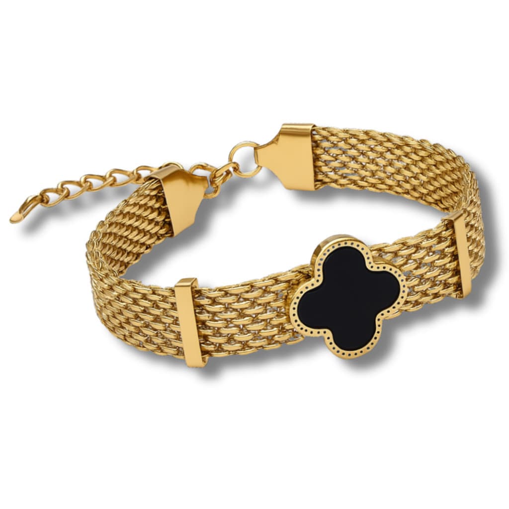 Pulseira Bracelete Feminina Trevo Aço Premium