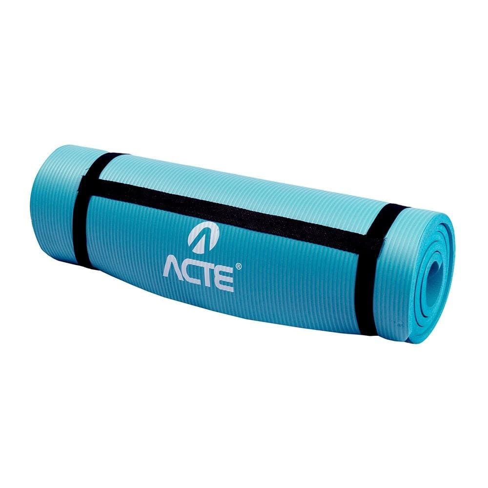 Tapete Comfort de Yoga Macio,1,2cm de Espessura, 1,80m de Comprimento, AZUL, T54, Acte Sports