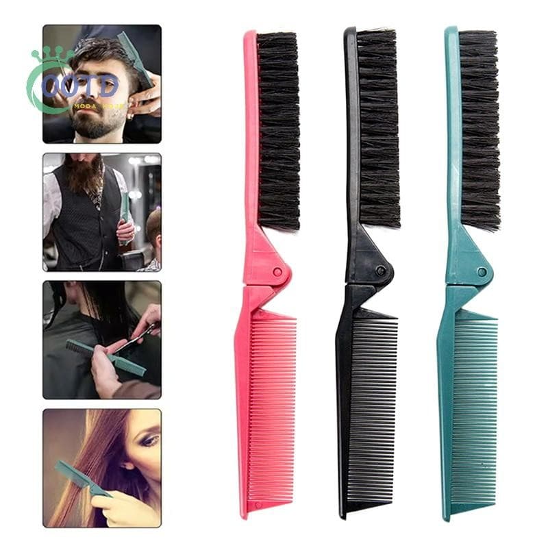 Moda Hoje 1 Peça Pente Dobrável De Dentes Duplos Escova De Cabelo Portátil Penteado Viagem Massageador Salão De Beleza F