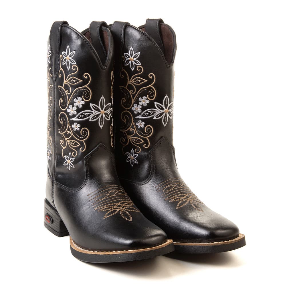 Bota Texana Feminina Confortável Country Cores Couro Legítimo Cano Médio Confort Durabilidade Estilo