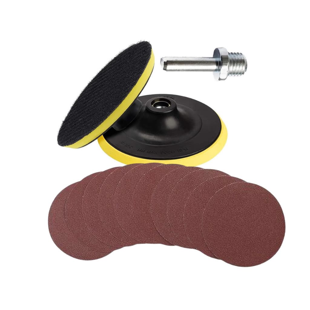 Suporte para Lixa Com Velcro Furadeira Lixadeira C/ 10 Discos Lixa 125mm