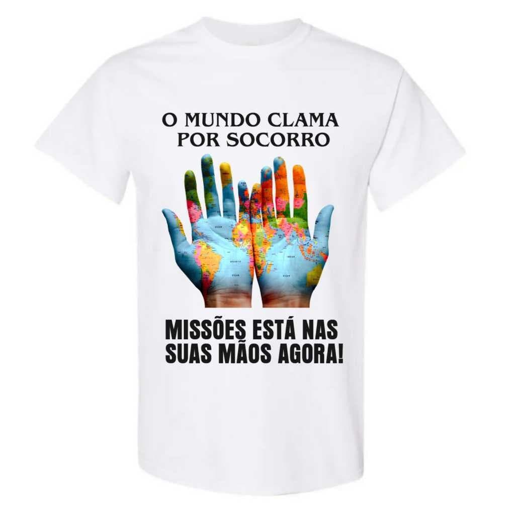 Algodão Camiseta Premium Evangélica Missões 100% Algodão Novidade Envio Imediato 30.1 Premium Envio Imediato
