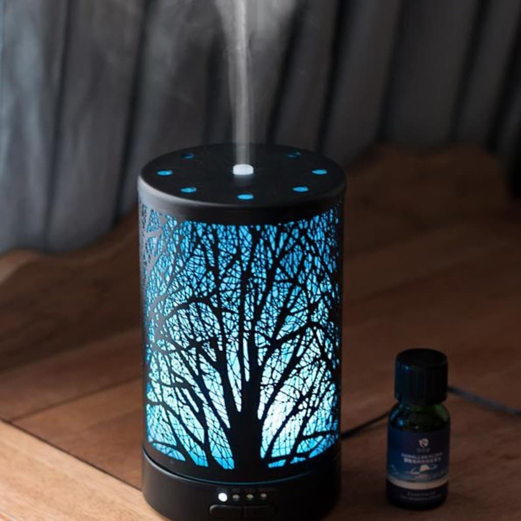 Umidificador Difusor De Aroma Design Noturna Doméstica Aromatizador Madeira Com Led Colorido