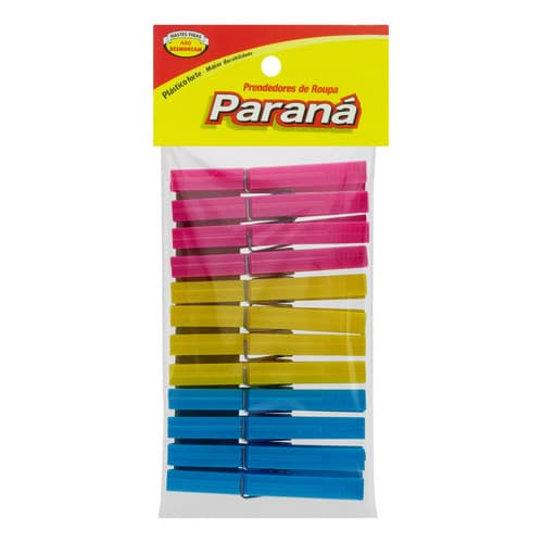 Prendedores De Roupa Paraná - Plástico Reforçado 12 Unidades