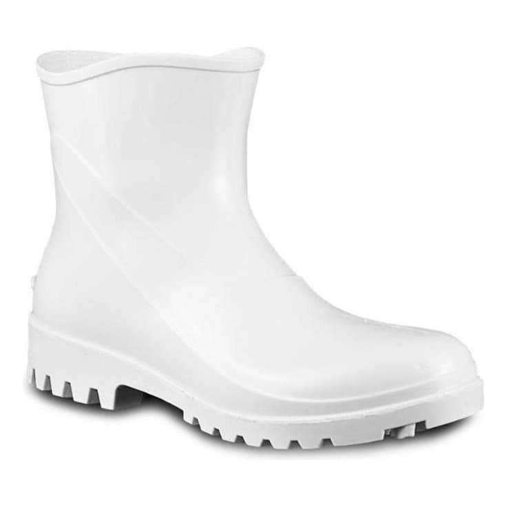 Bota PVC Galocha Cano Curto Branca Impermeavel Bico Pvc Forro Bracol Limpeza Chuva Açougue Lavar EPI