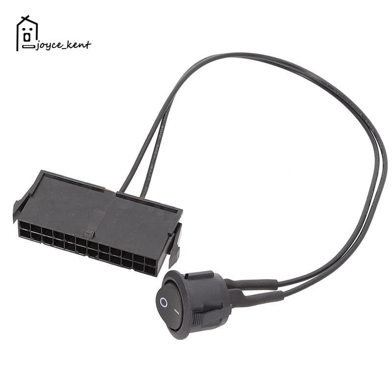 Testador De Fonte De Alimentação ATX PSU Fêmea De 24 Pinos Start Up Jumper ON OFF Switch Cable 18AWG 30CM