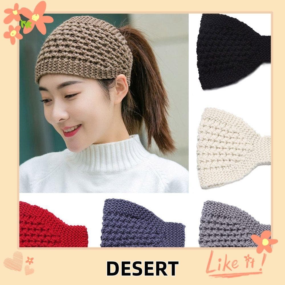 DESERT Winter Headbands Lenço Feminino Para Meninas Turbante De Malha Elástica Macia