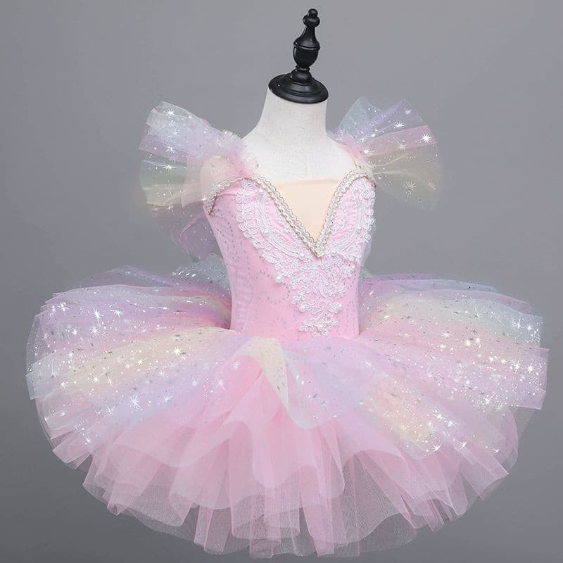 Crianças Pettiskirt desempenho traje da criança princesa menina Ballet saia gaze saia ganso lago dança traje