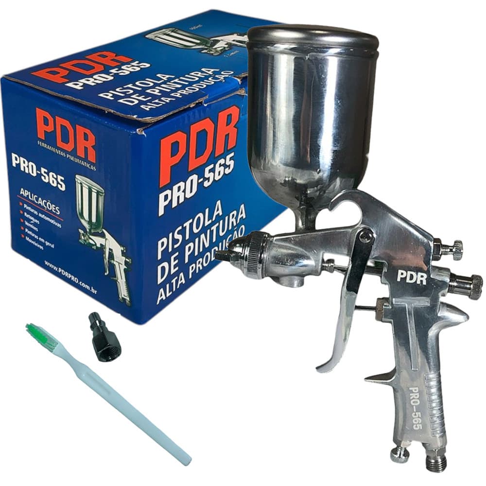 Pistola de Pintura Profissional PDR 1.3mm Sistema HVLP a Gravidade 75psi com Copo Alumínio 400ml