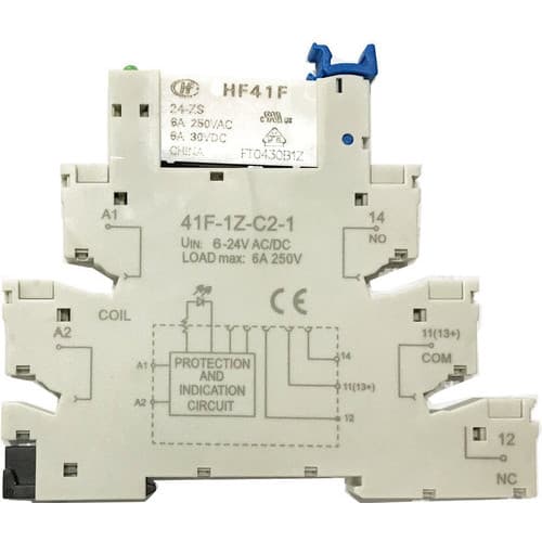 10 Peças Interface A Relé Trilho Din Relé Slim 6mm 24vcc 6a