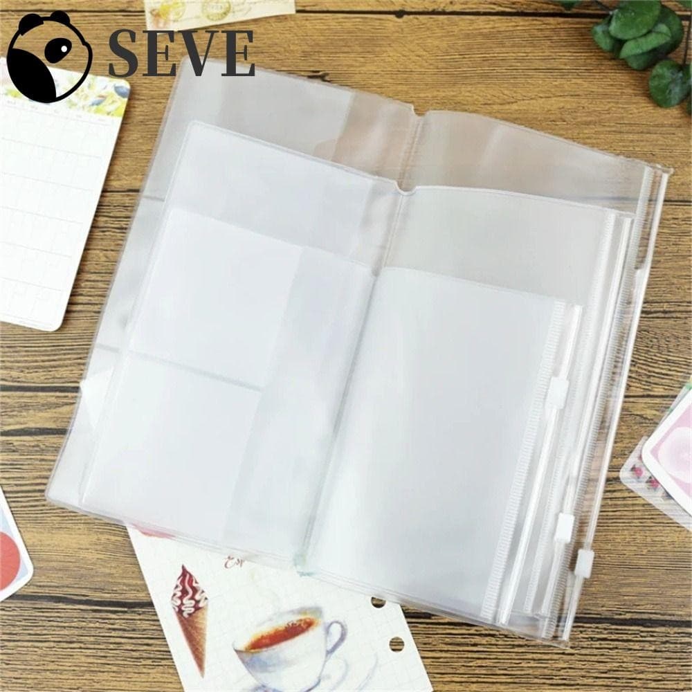 SEVE Notebook Zipper Bag Planejador Acessórios Diário Material Escolar Estudante PVC