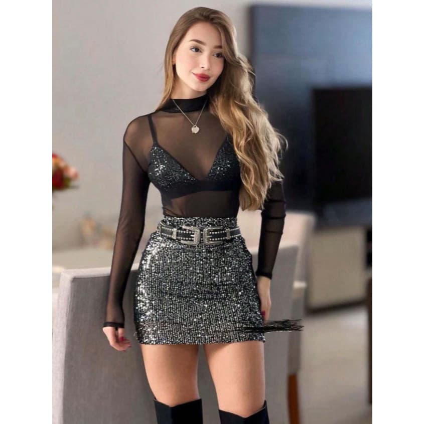 Conjunto Bory tule +saia pedraria Balada