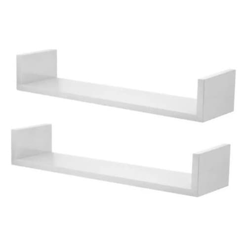 Kit 2 Prateleira Nichos U 60x20 Mdf 15mm Branco