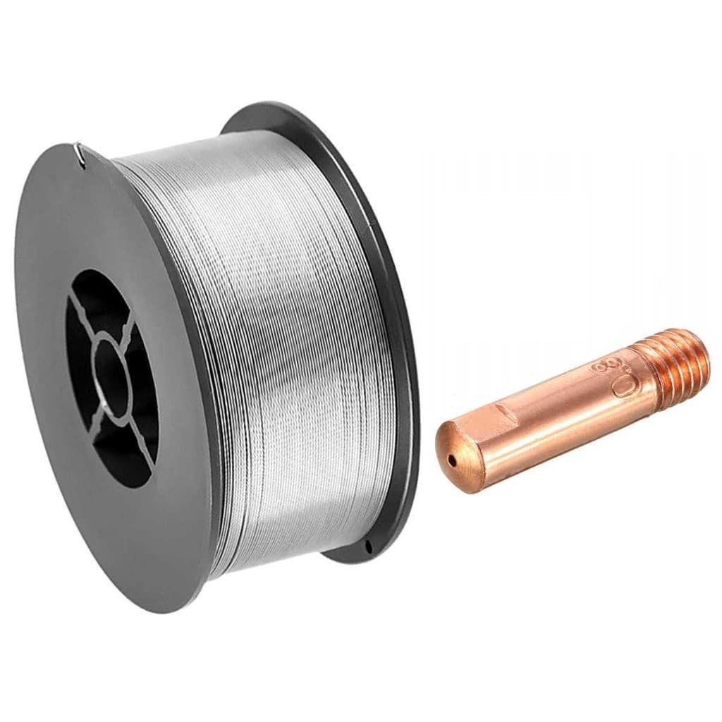 Kit - 1 Arame Solda Mig Sem Gás 0,8mm 1kg Galzer + 1 Bico De Contato M6x25 0,8mm 15AK 24KD