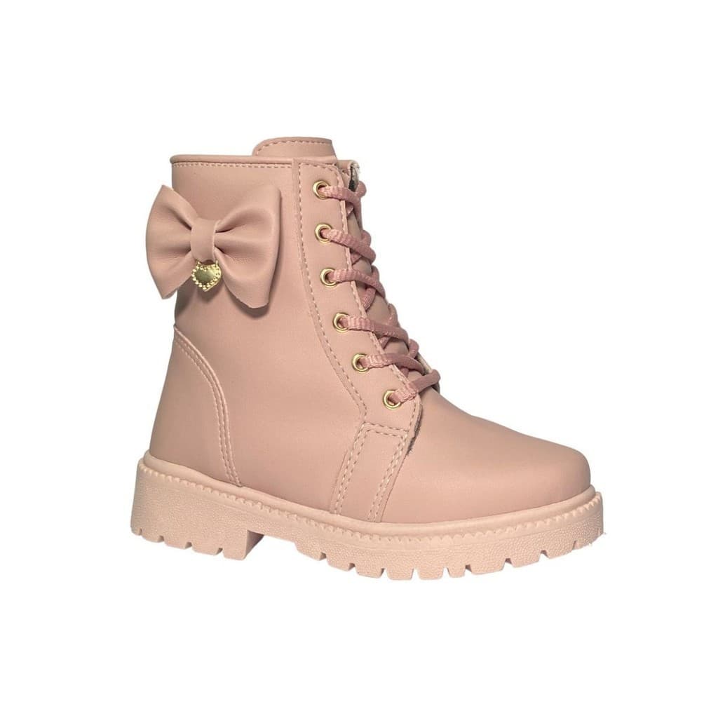 Bota Tratorada Rose Infantil Menina Laço 20 Ao 34