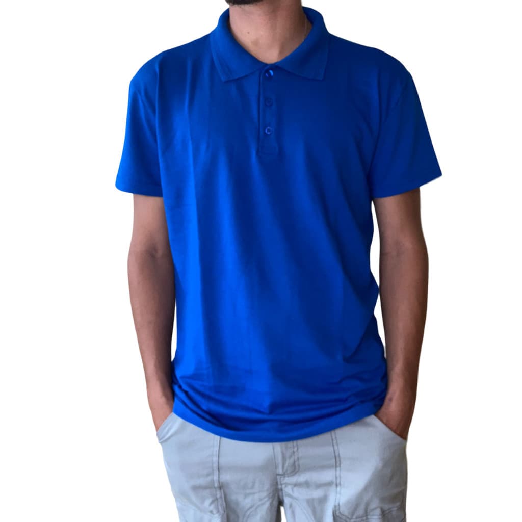Camisa Polo azul Camiseta Básica Uniforme Piquet