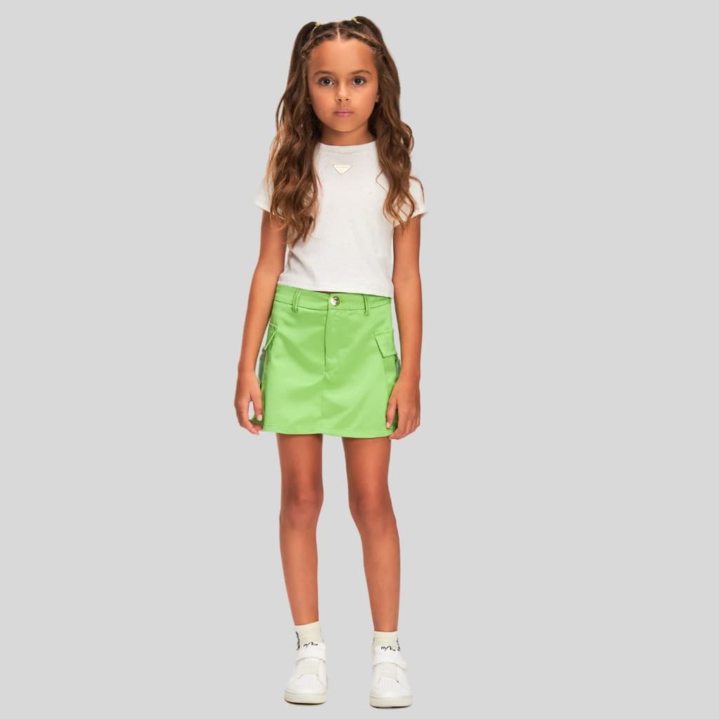 Conjunto Blusa em Ribana e Saia Bolso Cargo -  Bambollina
