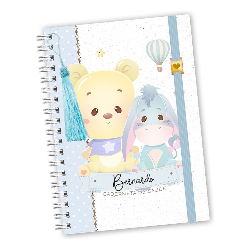 Caderneta De Vacinação Com Nome Na Capa Ursinho Pooh LUXO