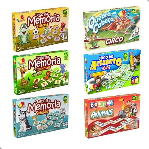 6x Jogos Educação Infantil Didático Pedagógico Alfabetização Raciocínio Concentração Ensino Criança