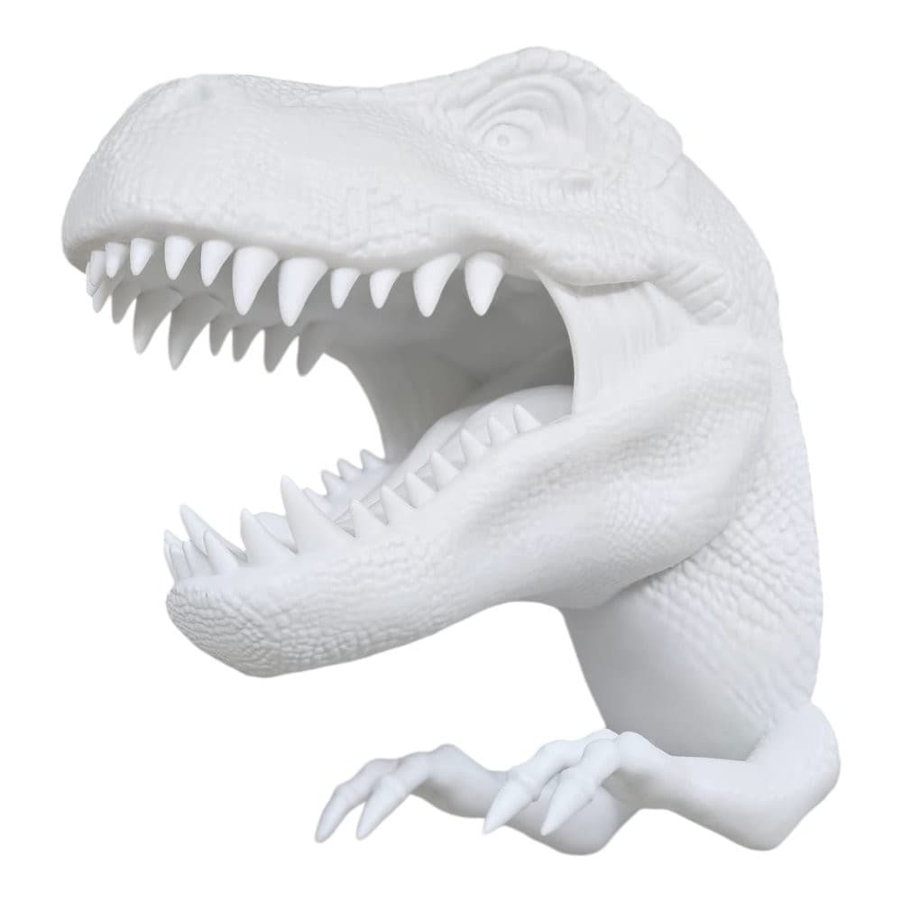 Suporte de parede cabeça Dinossauro Rex para fone, toalhas Branco