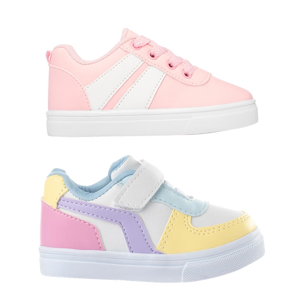 Combo Infantil Feminino 2 Pares de Tênis Casual Menina Funfy 3127A