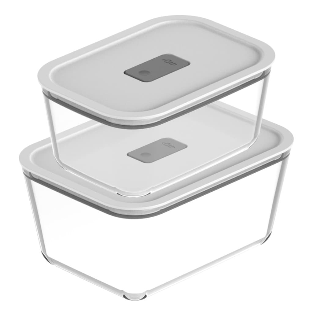 Kit 2 Pote De Vidro Hermético Multiuso Marmita Refratário Forno Airfryer Freezer FreshLock Ou Branco