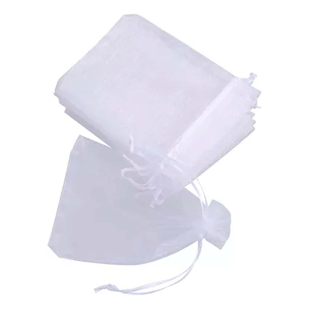 10 Saco Organza Liso (9x12cm) Saquinhos Com Cordão A Granel Médio Lembrancinha Artesanato Jóias