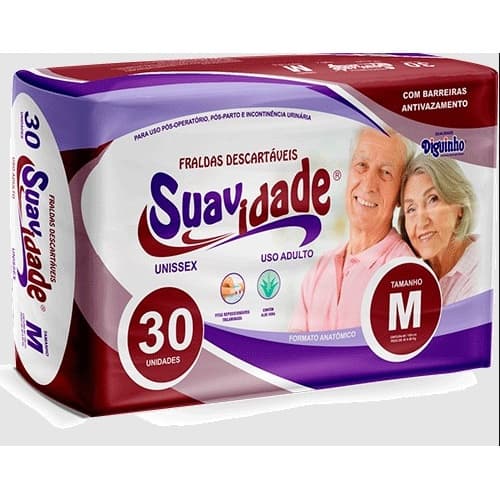 FRALDA DESCARTAVEL SUAVIDADE GERIATRICA M C/30 UND