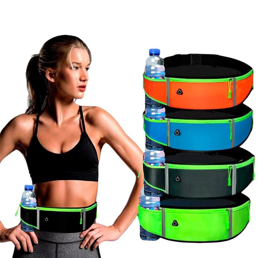 Kit 2 Pochetes Fitness Esportiva Corrida Impermeável Cintura Bike Academia Porta Garrafa