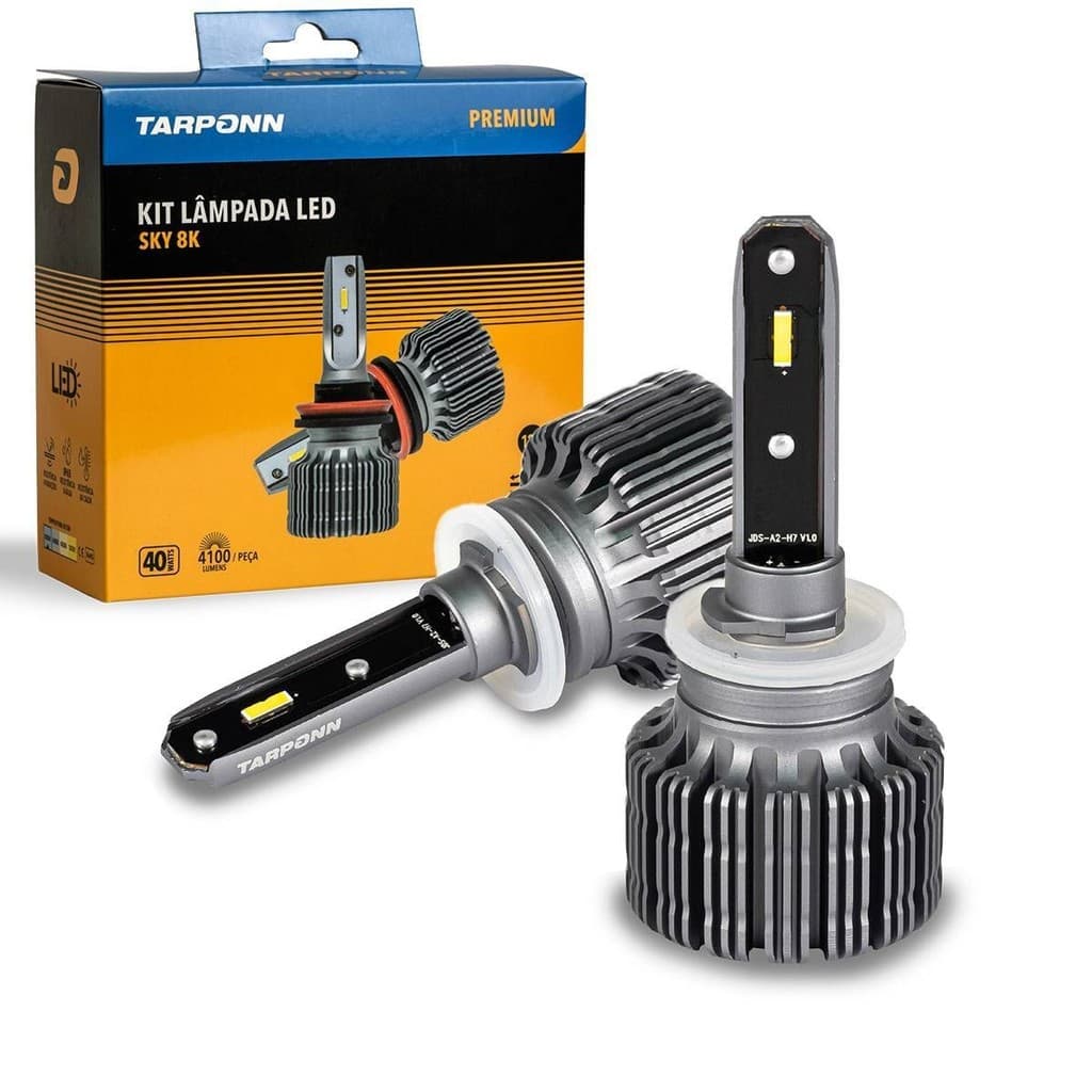 Kit Lâmpada Led Sky H27 40w 8200lm 8000k Branca Azulada Tarponn