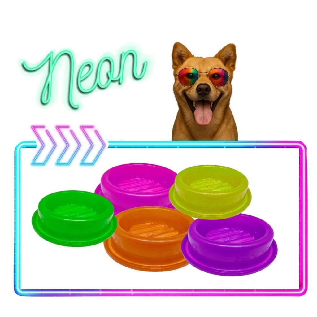 Comedouro Bebedouro NEON Anti Formiga Cachorro e Gato Pequeno/Medio/Grande Pote Tijela P/ Ração Água